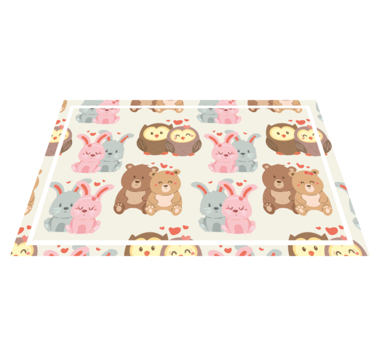 Children placemats adorable animal pairs - TenStickers