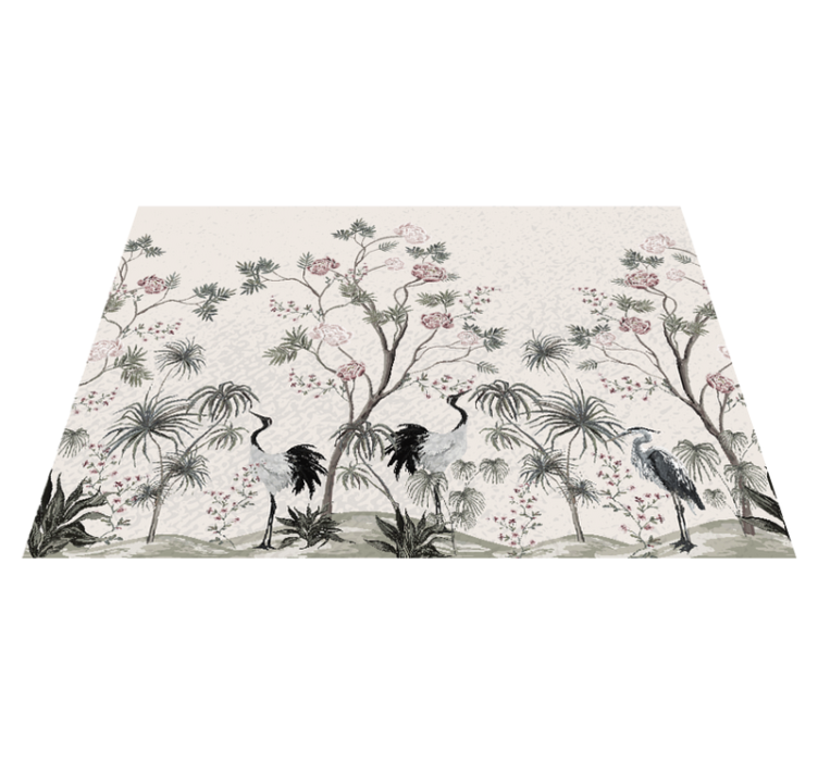 Children placemats cranes amidst blossoms - TenStickers