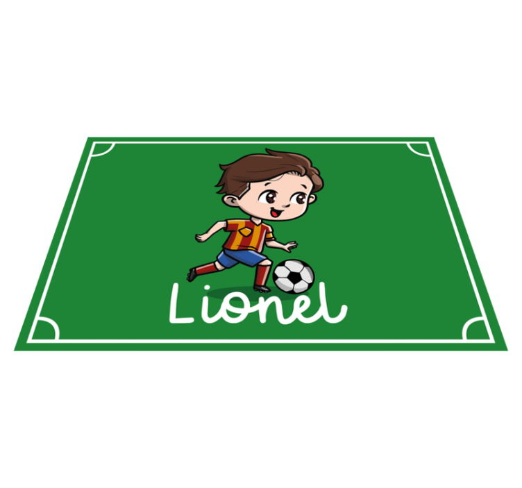 Kid football player with name placemats - TenStickers