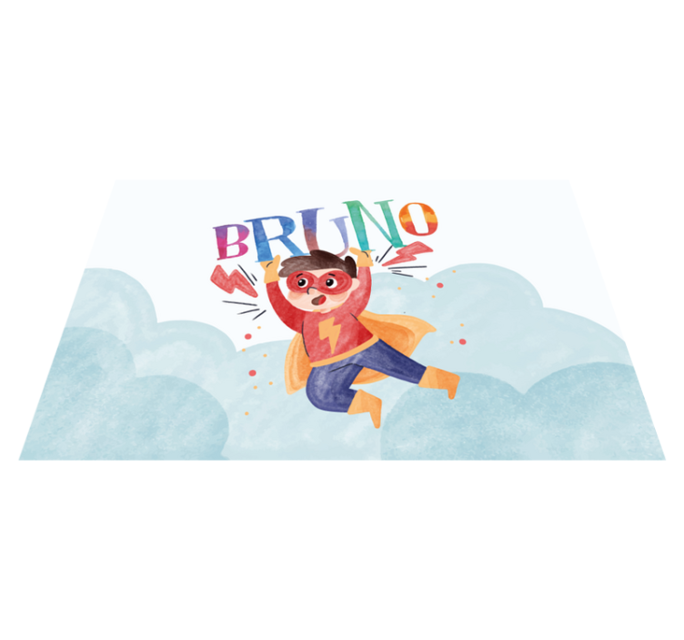 Watercolor personalised name super kids placemat - TenStickers