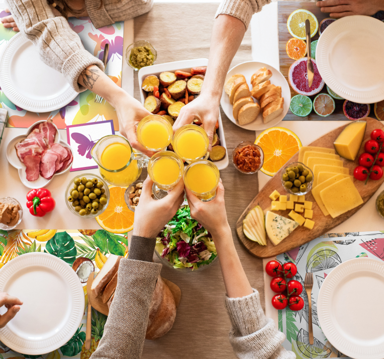 Children placemats with colorful butterfly design - TenStickers