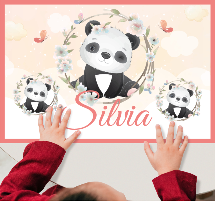 Children placemats charming panda design - TenStickers