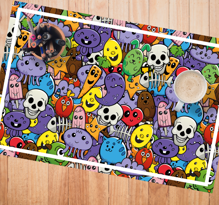 Abstract cartoon design original placemats - TenStickers