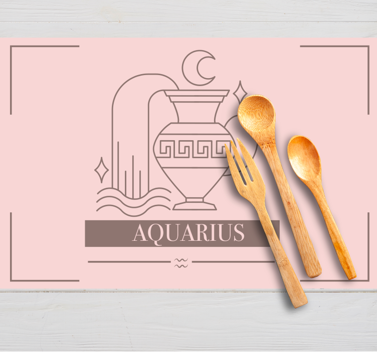 Aquarius Zodiac Symbol placemats with quote - TenStickers