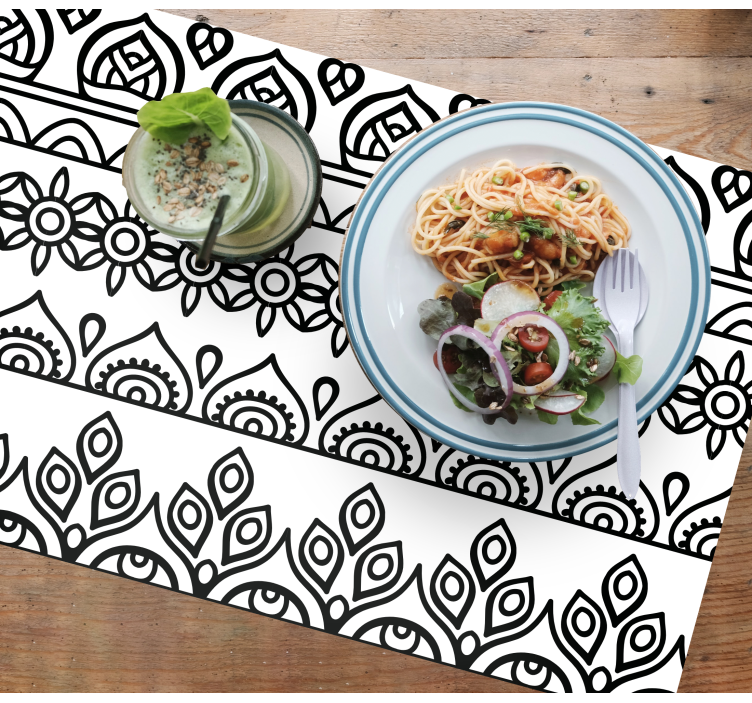 Black and white mandala elegant placemats - TenStickers