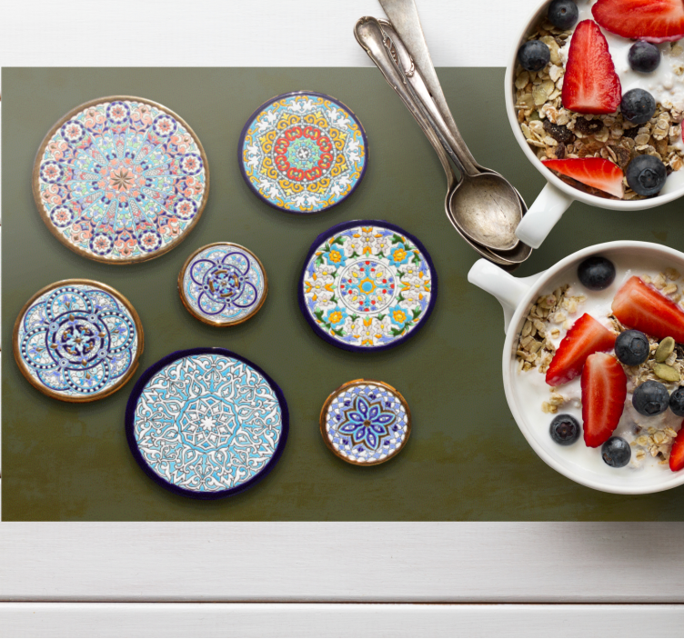 "Boho" ceramic immitation round placemats - TenStickers