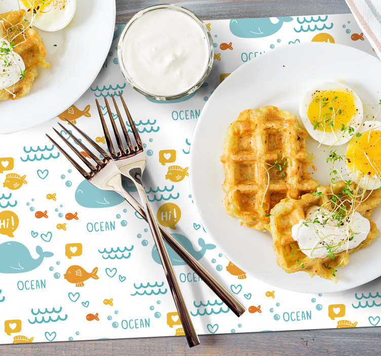 Colorfull and happy ocean fish placemats - TenStickers