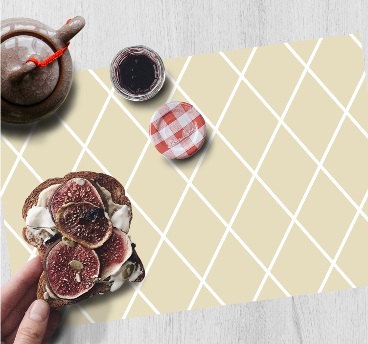 Cream diamond minimalist pattern placemats - TenStickers
