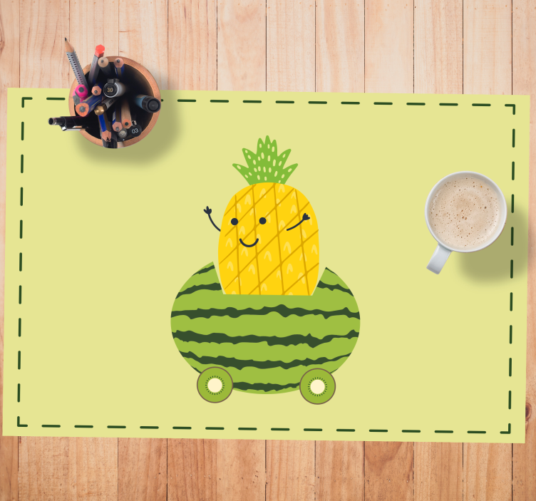 Pineapple in a watermelon children placemats - TenStickers