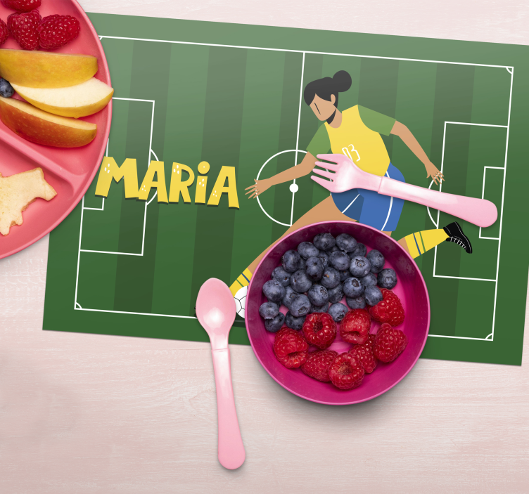 Girl football player custom placemats - TenStickers