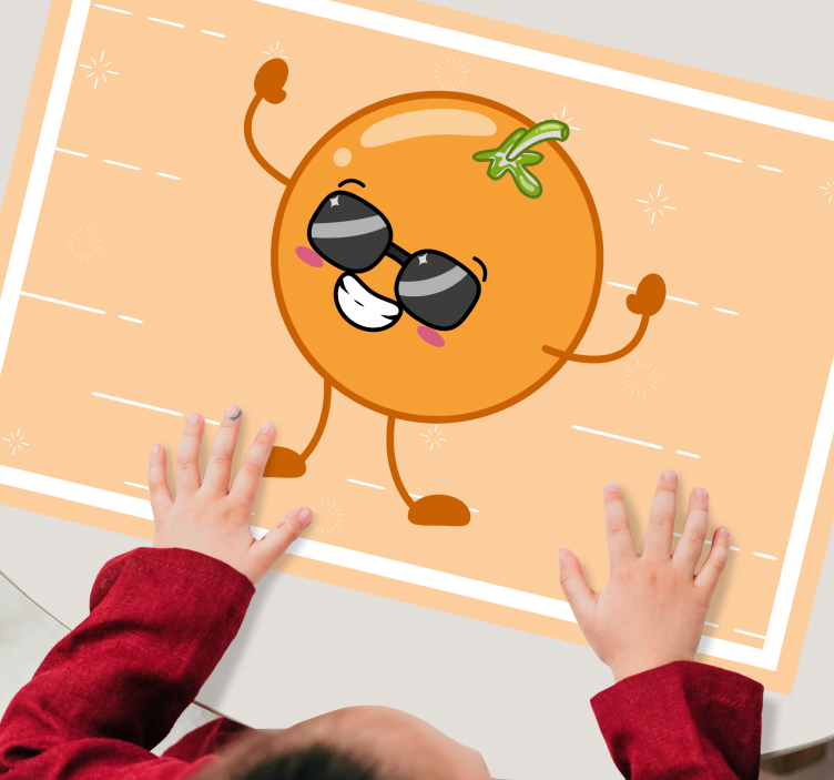 Happy Orange Character children placemats - TenStickers