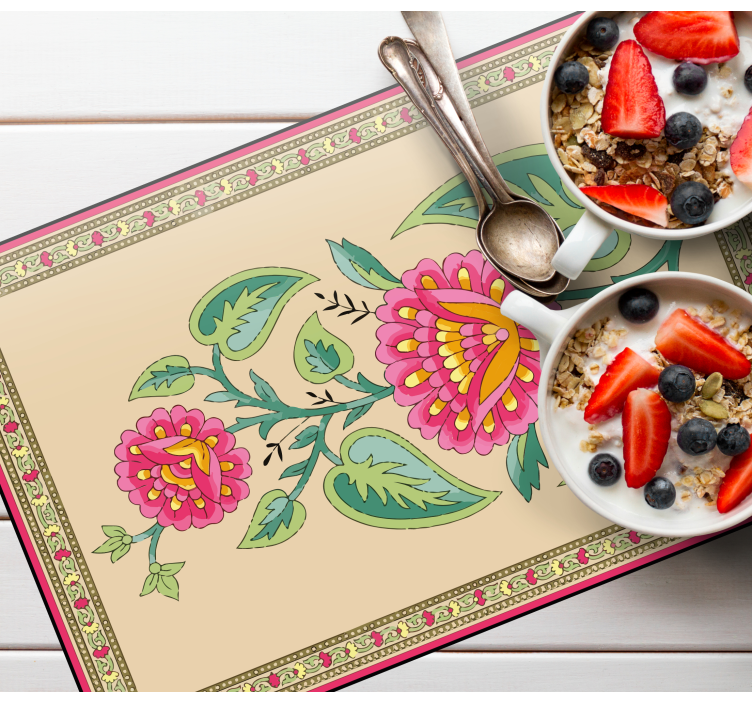 Indian mughal flower original placemats - TenStickers