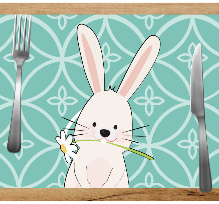 Portrait of a rabbit  children placemats - TenStickers
