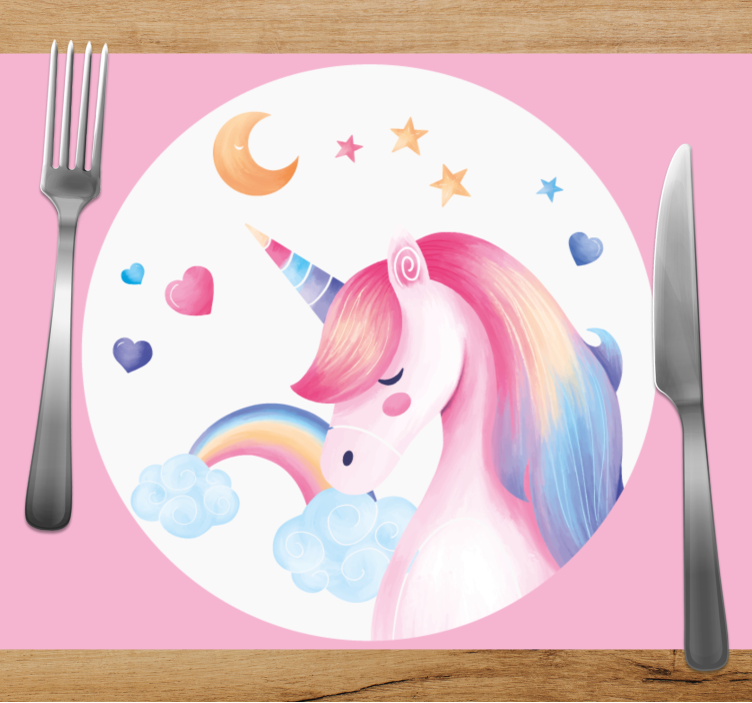 Rainbow unicorn children placemats - TenStickers