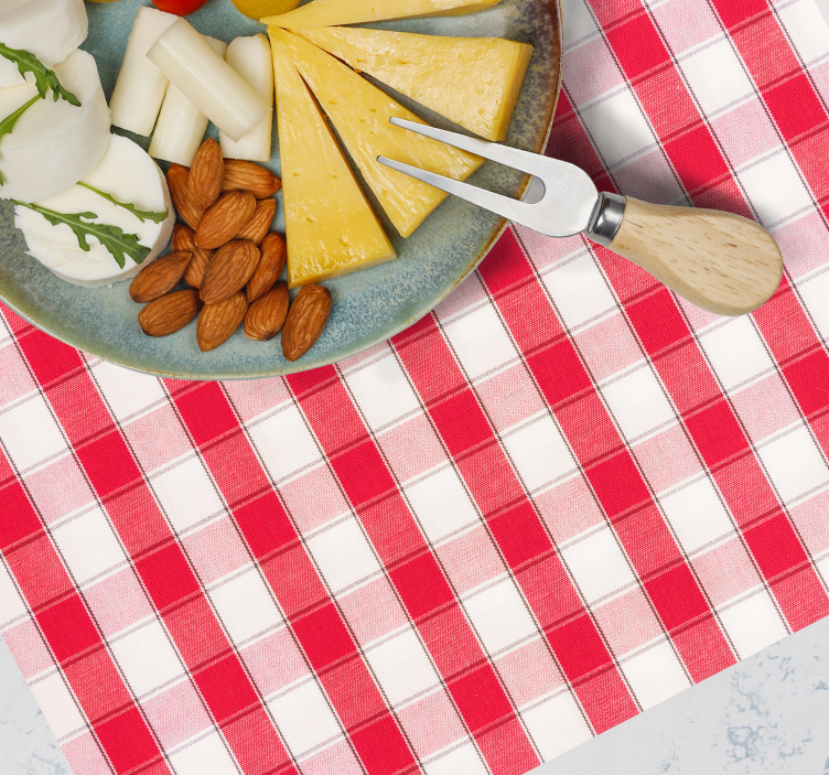 Red Checked textured placemats - TenStickers