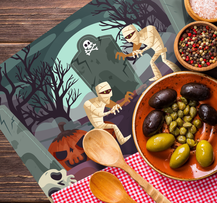 Scary Mummies Halloween placemats - TenStickers