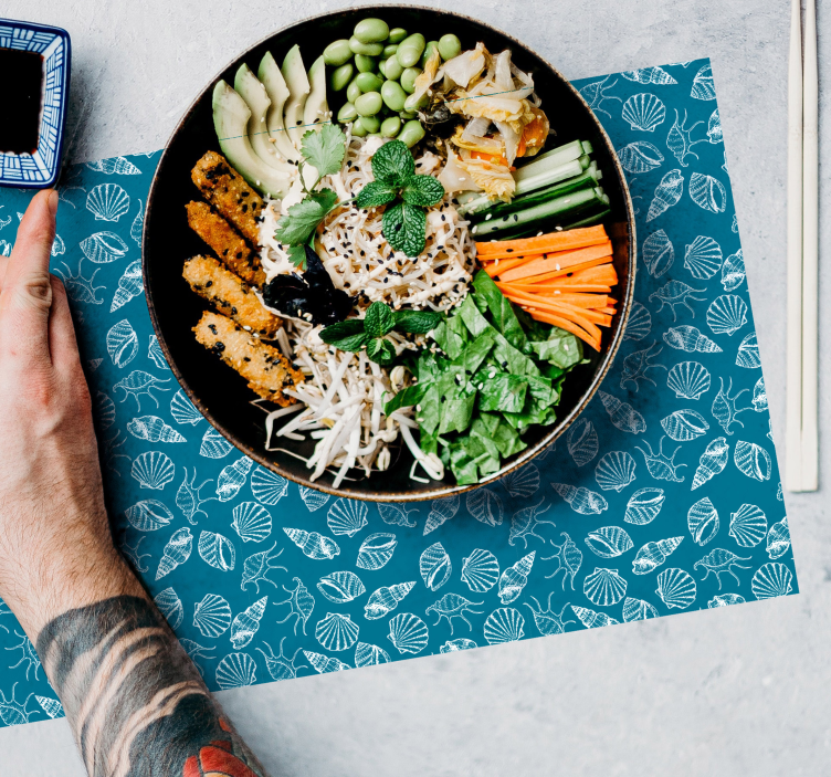 Seashell animals seashell placemats - TenStickers