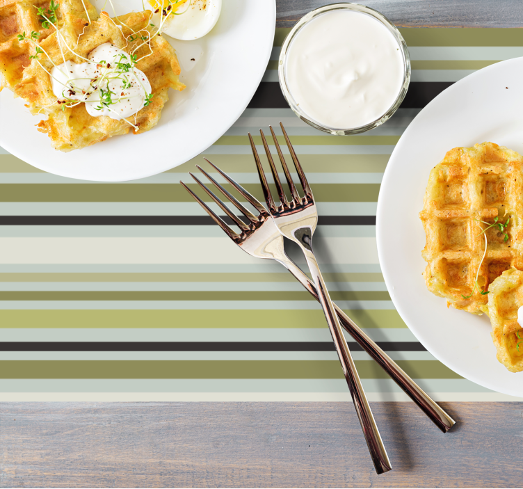 Shades of green lines  original placemats - TenStickers