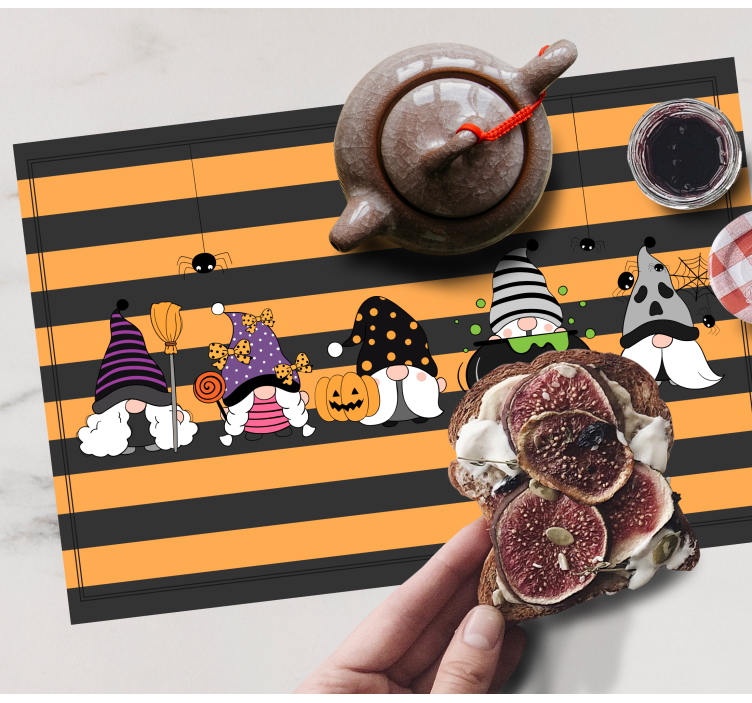 Striped background Halloween placemats - TenStickers