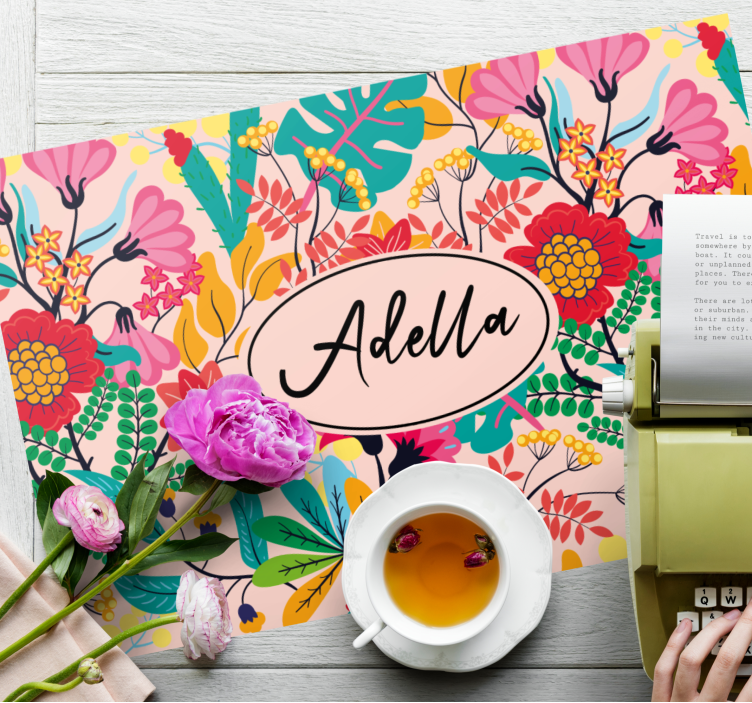 Vintage colors flower personalised place mats - TenStickers