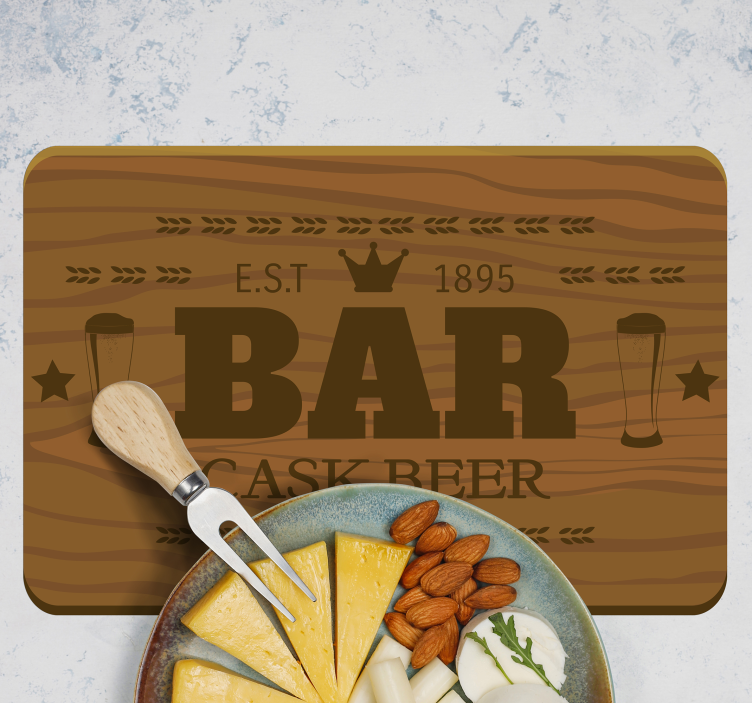 Wooden imitation with Bar elements placemats - TenStickers