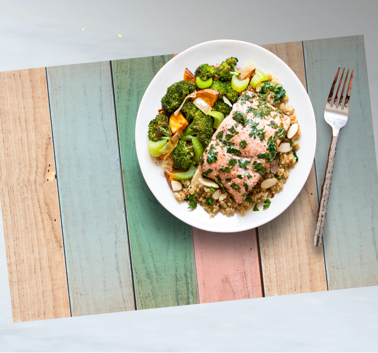 Wooden textured colourful planks  placemats - TenStickers