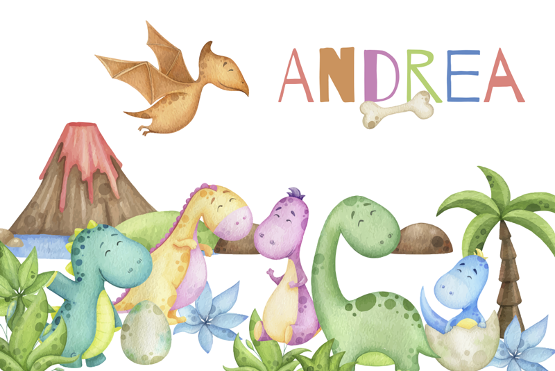 Jurassic scene personalisable placemats - TenStickers