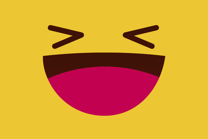 Modern emoji laughing face children placemats - TenStickers