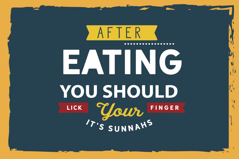 Placemat with quote eating finger lick delight - TenStickers