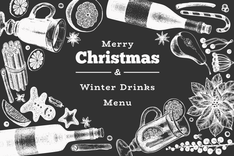 Christmas placemats for festive drink menu - TenStickers