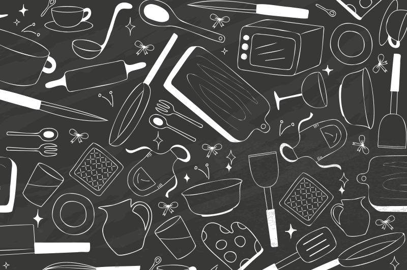 Kitchen tools and food restaurant placemats - TenStickers