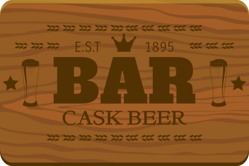 Wooden imitation with Bar elements placemats - TenStickers