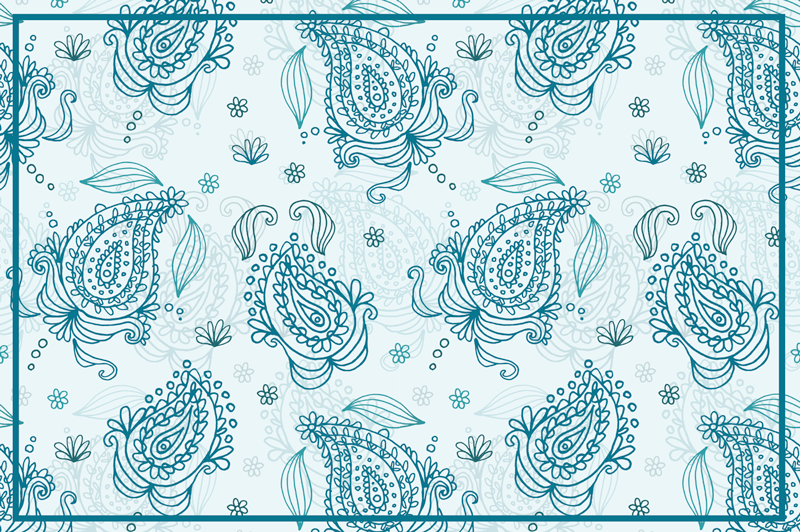 Textured placemats with intricate floral design - TenStickers