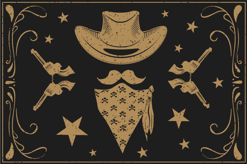 Original placemats with cowboy theme design - TenStickers