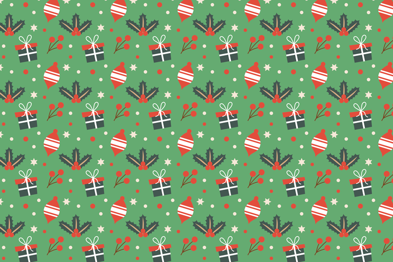 Christmas placemats with festive ornament design - TenStickers