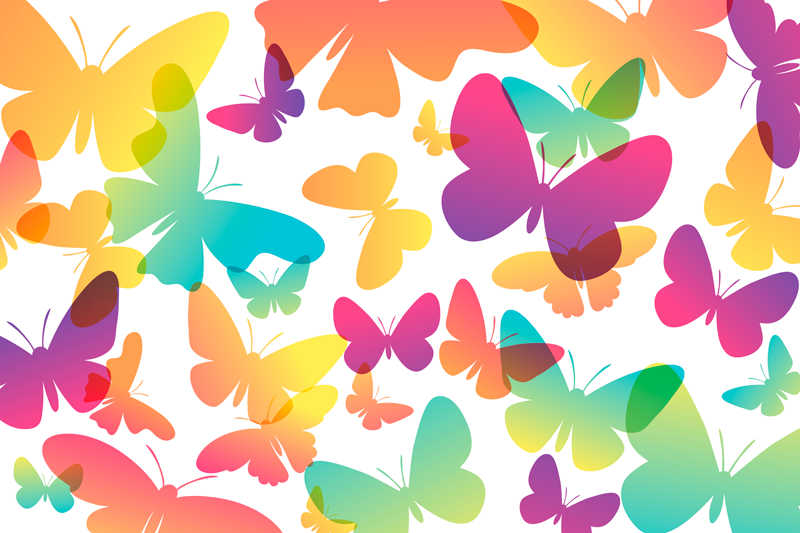 Children placemats with colorful butterfly design - TenStickers