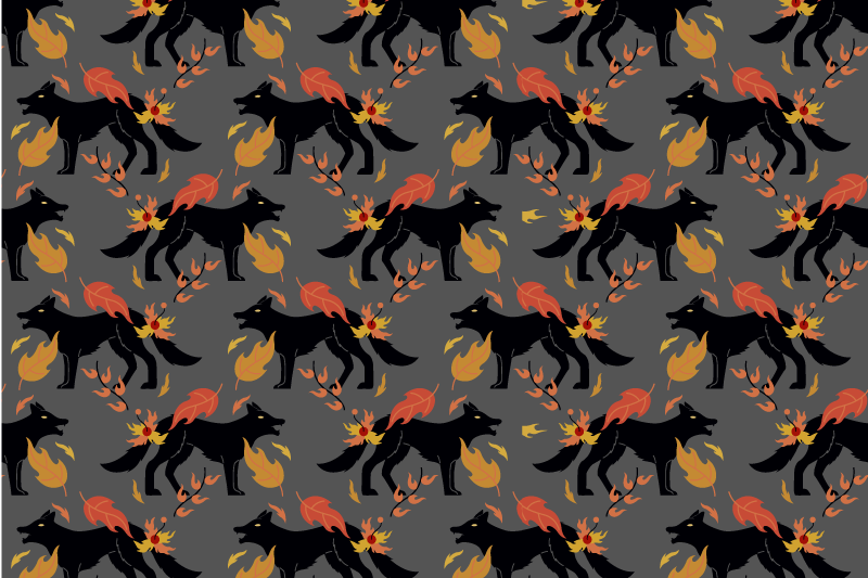 Halloween placemats foxes and flames - TenStickers