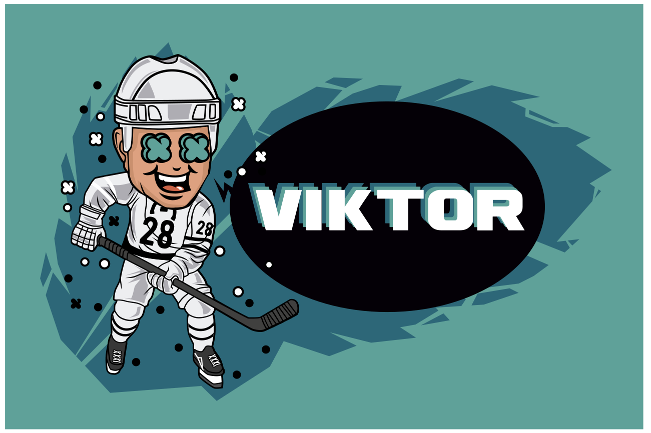 Funny hockey Player Personalised placemats - TenStickers
