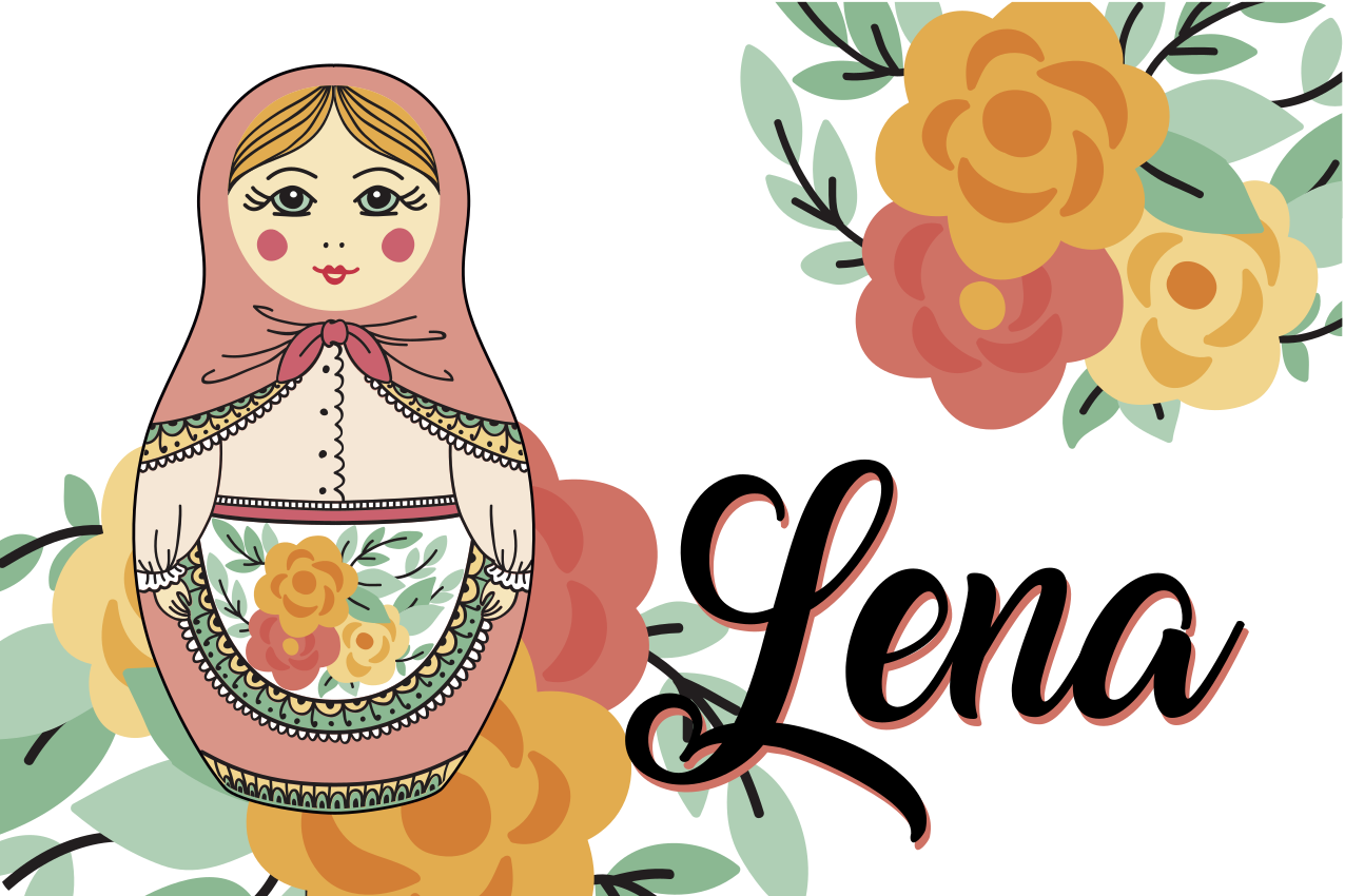 Personalisable placemats with matryoshka doll design - TenStickers