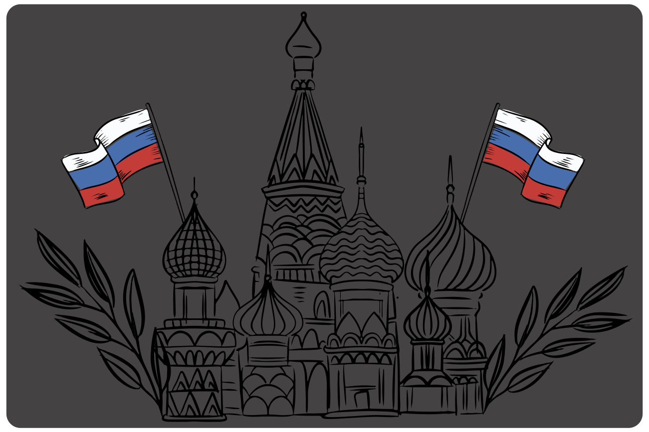 Original placemats russian architectural silhouettes - TenStickers