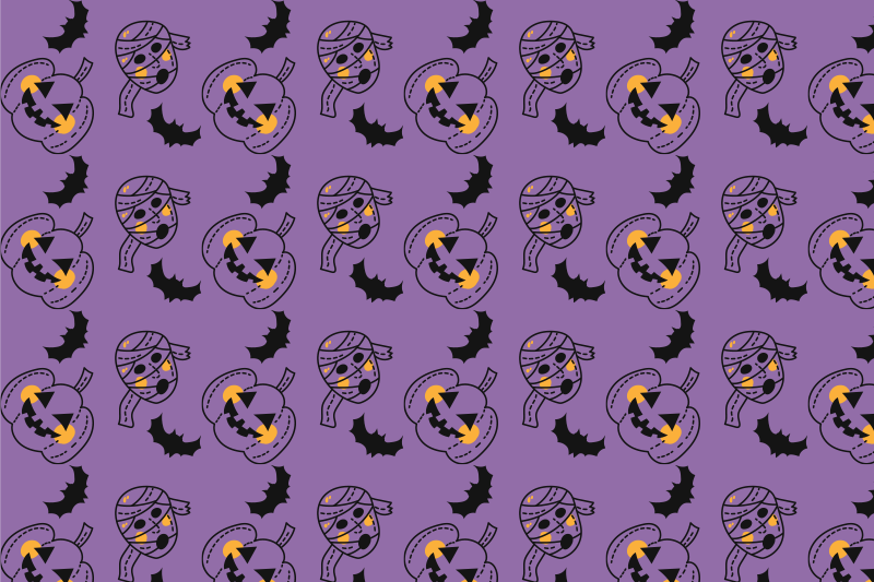 halloween mummy bats and cupkins Halloween mat - TenStickers