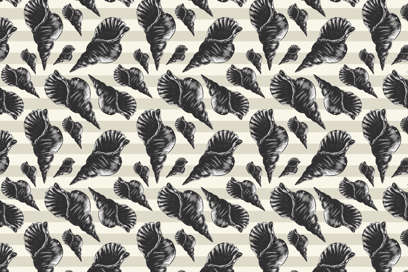 Elegant Shell Motifs modern placemats - TenStickers