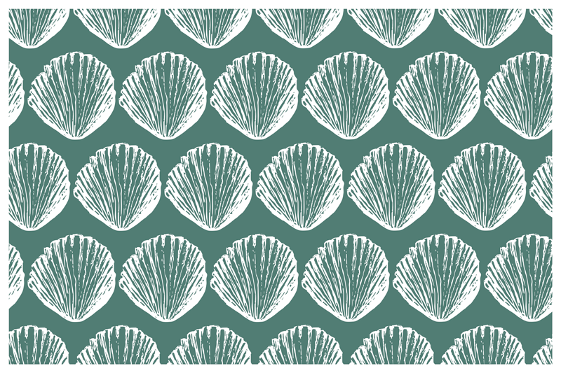 Retro Seashell Pattern seashell placemats - TenStickers