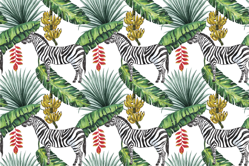 Textured placemats zebra leaf design - TenStickers