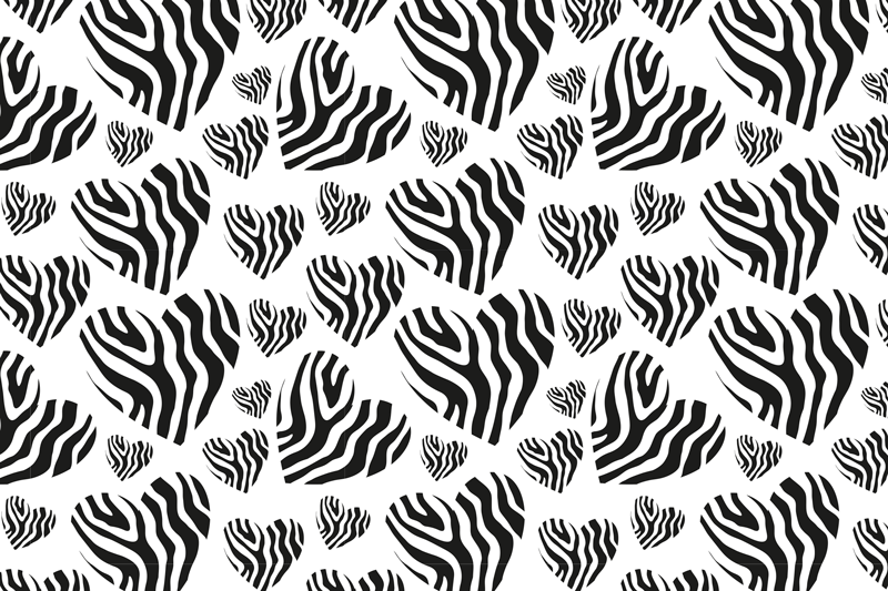 Textured placemats zebra heart design - TenStickers