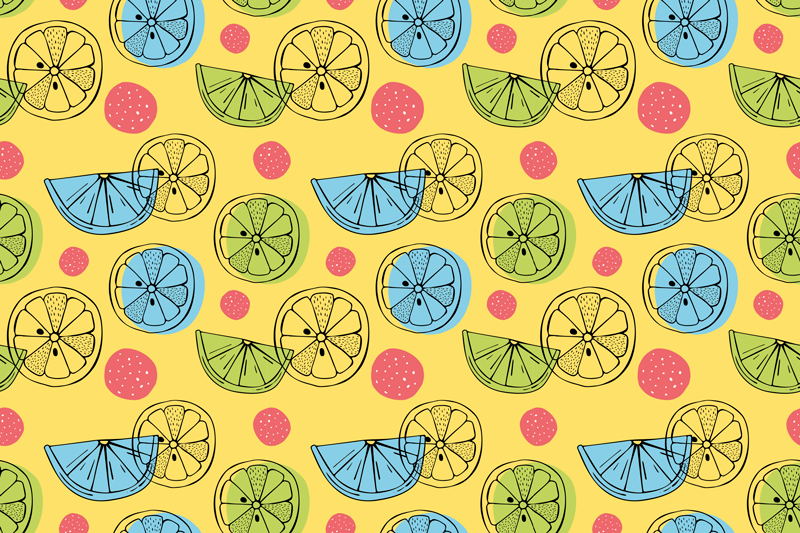 Original placemats citrus pattern design - TenStickers