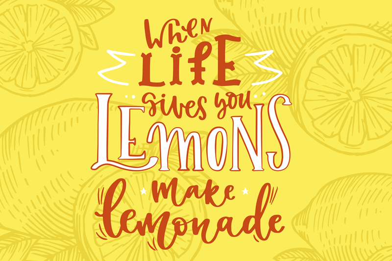 Orange and Lemon Sketch quote placemats - TenStickers