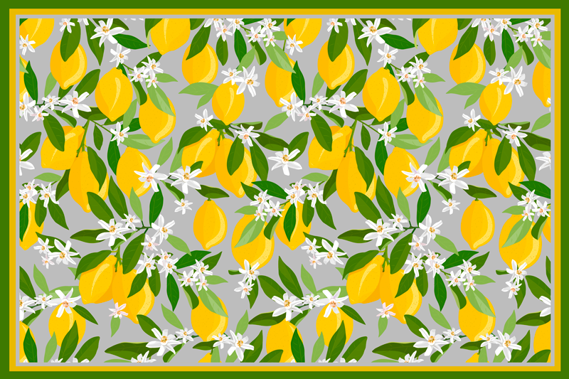 Original placemats lemon floral design - TenStickers