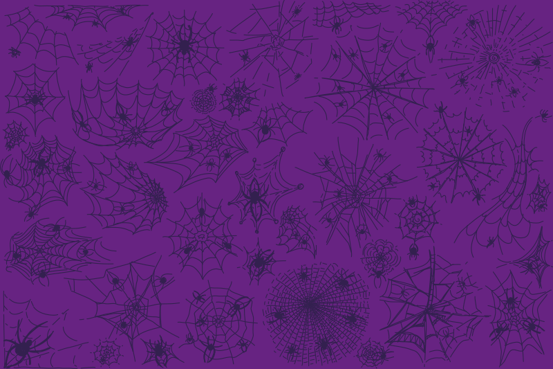 Purple with spider and web  Halloween placemats - TenStickers