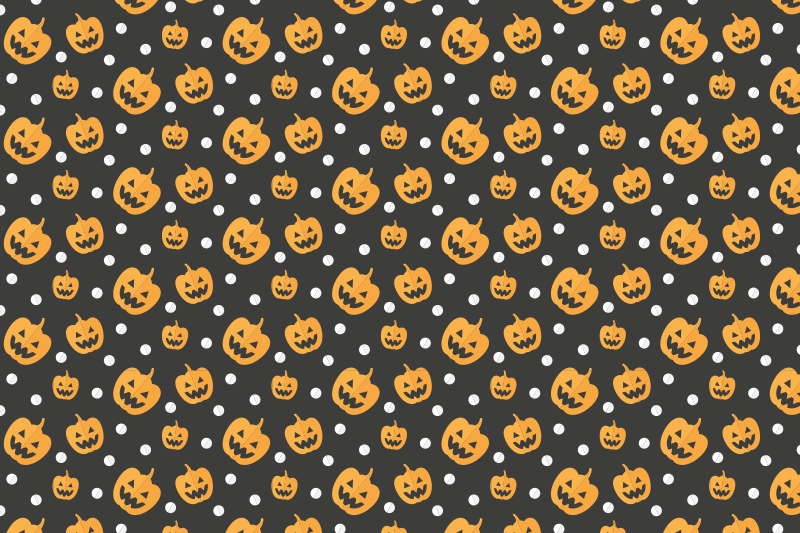 Scary pumpkins and cute dots  Halloween placemat - TenStickers